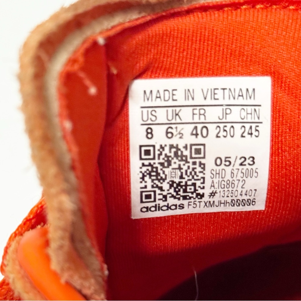 adidas Orange and White Women's Sneakers - Picture 11 of 12